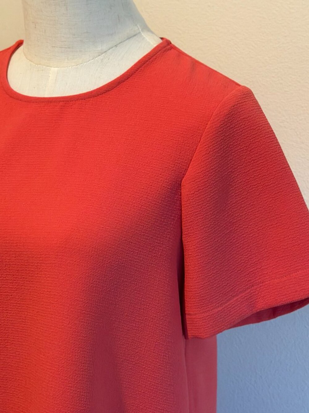 Madewell Red Coral Woven Short Sleeve Top Size S - Picture 4 of 9